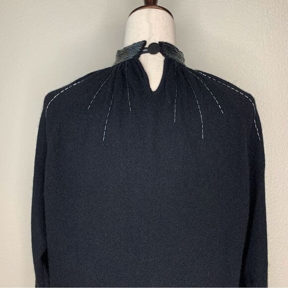 Into the Night by Laura Peterson Lambswool Blend Beaded Neckline Sweater - Picture 7 of 13